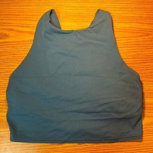 W Turquoise Athleta Cropped Athletic Tank built in Sports Bra - Size S
